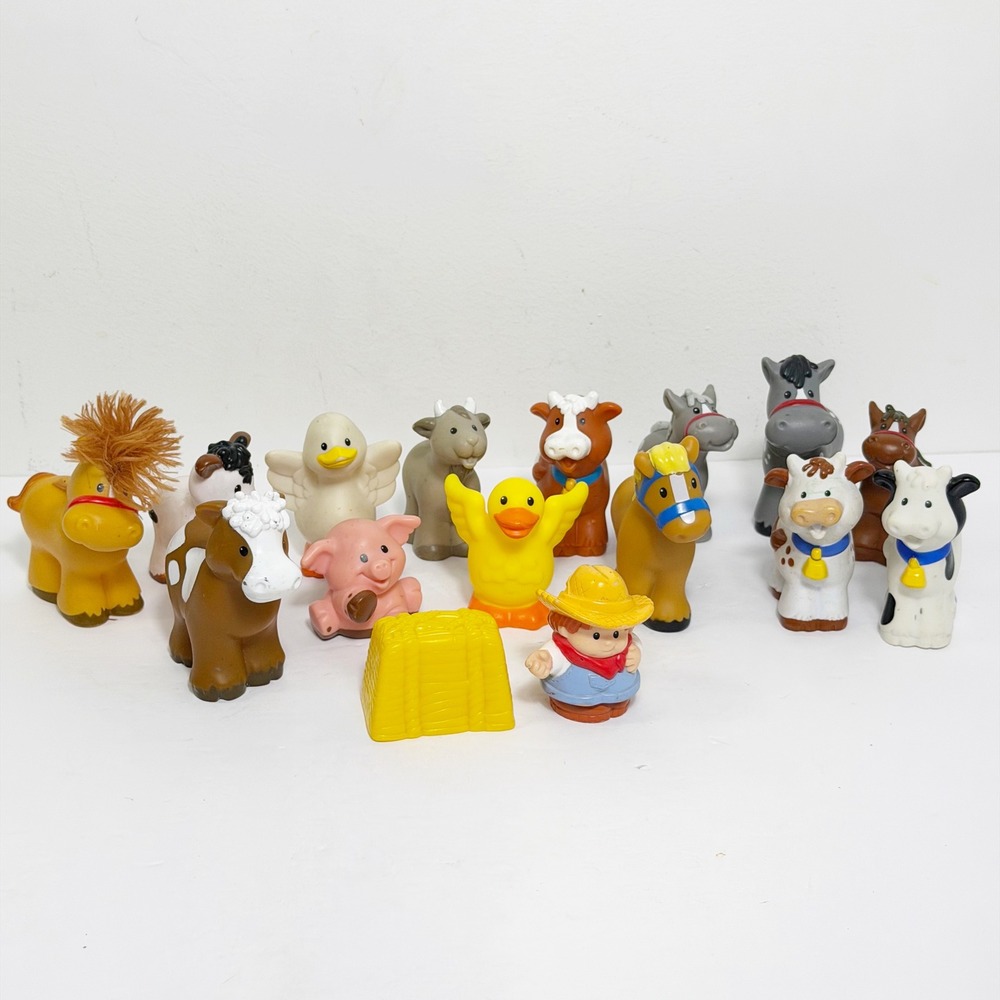 Fisher Price Little People Farm Animal Lot of 16 Figures Vintage Duck Pig Cow